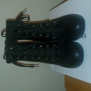 Lace up Combat Boot with platform heel